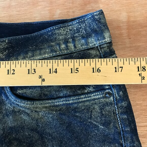 Hudson Barbara Jeans Women 34 Blue Ombre Foil Flared Wide Leg High Rise 16624 - Picture 11 of 14